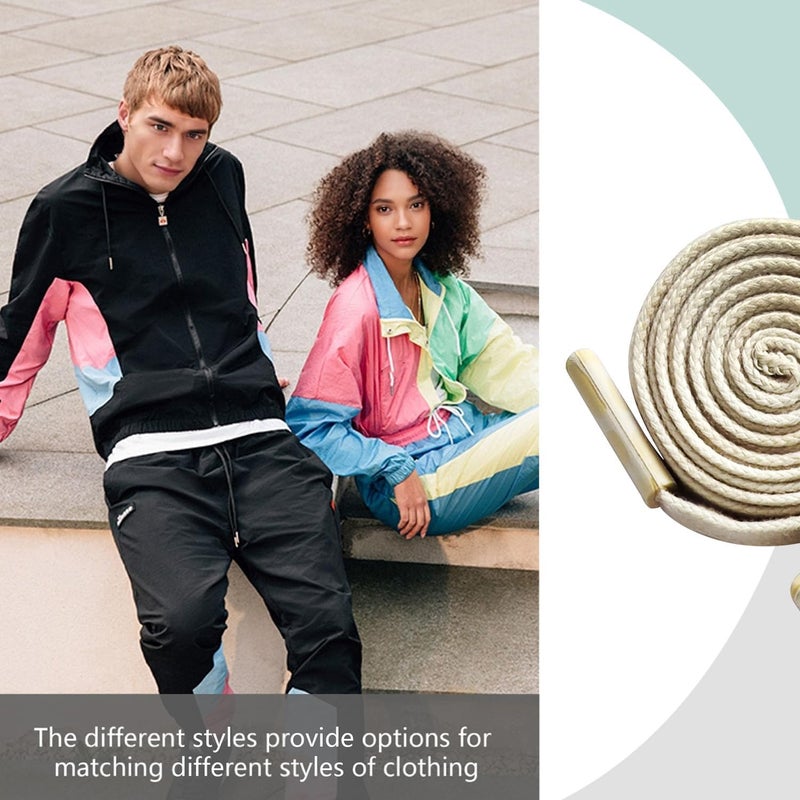BOROLA 1Pcs 51 Inch Fashionable Durable Cotton Drawstring, Premium Hoodie, Sports Pants, Shorts Universal Drawstring Replacement (Yellow-White Gradient Cord, Plastic End Cap) - Image 4